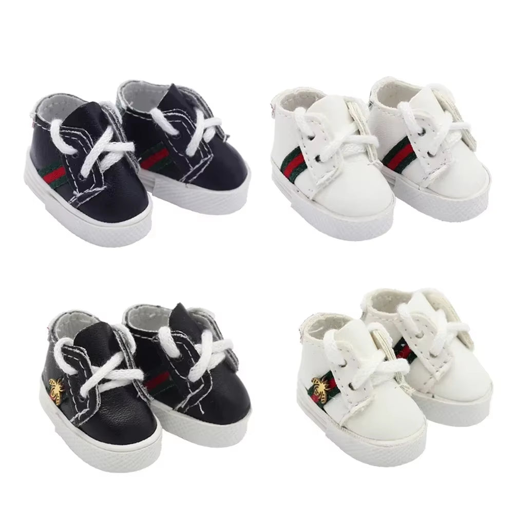 Labubu Dolls Sports Shoes 4X1.8Cm Multiple Styles DIY for Labubu Doll Leather Cloth Shoes Replacement Dolls Accessories