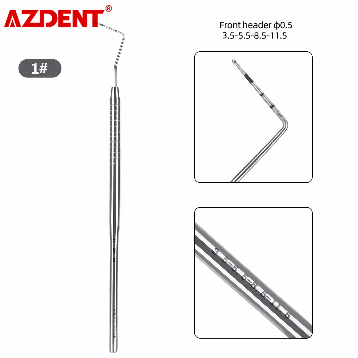 1PC Dental Periodontal Probe with Scale Stainless Steel Instrument Tool Endodontic Equipment Probe 1/2/3/4/5/6/7/8# Length 16Cm
