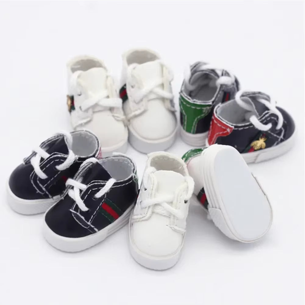 Labubu Dolls Sports Shoes 4X1.8Cm Multiple Styles DIY for Labubu Doll Leather Cloth Shoes Replacement Dolls Accessories