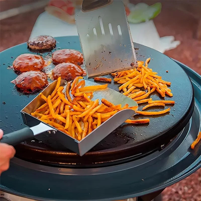 Stainless Steel Food Spatula BBQ Spatula Griddle Food Mover Multifunctional Food Shovel BBQ Tools Kitchen Accessories Outdoor