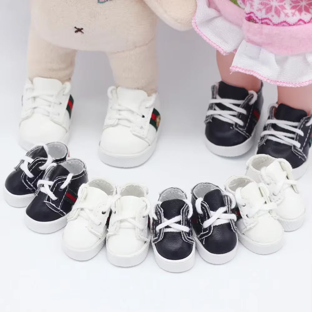 Labubu Dolls Sports Shoes 4X1.8Cm Multiple Styles DIY for Labubu Doll Leather Cloth Shoes Replacement Dolls Accessories