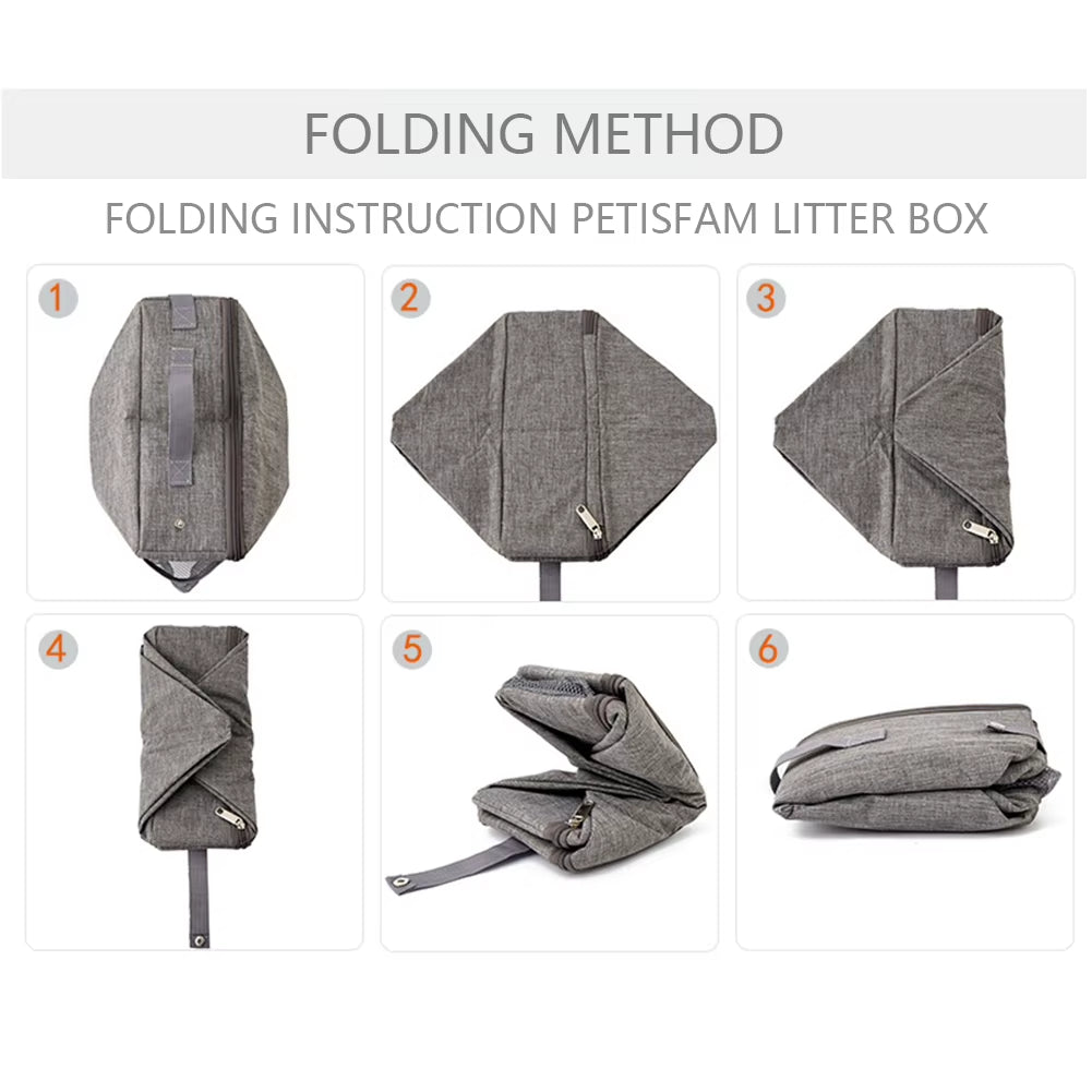 Portable Foldable Outdoor Cat Litter Box Made with Durable Oxford Cloth Ideal for Travel Camping and Pet Adventures