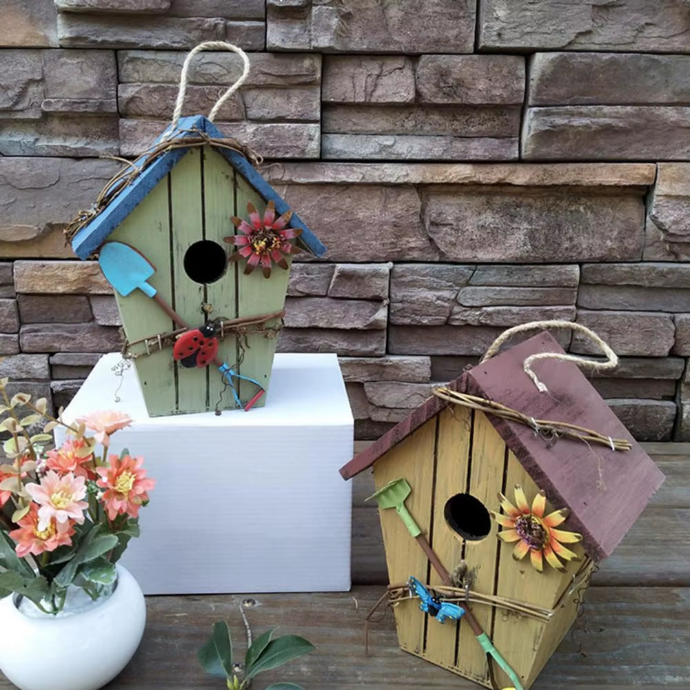 2021 New Style Bird House Birdcage Painting Outdoor Garden Hanging Cottage Feeder Nest Crafts Garden Supplies Products