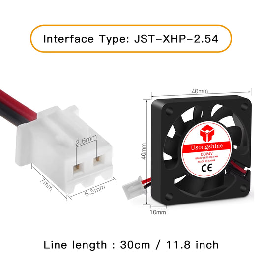 3D Printer Fan 5V/12V24V Cooling Fan 4010 24V ( 40*40*10Mm ) 4010 5/12/24 V Brushless DC Fans for Heatsink Cooler Cooling 2Pin