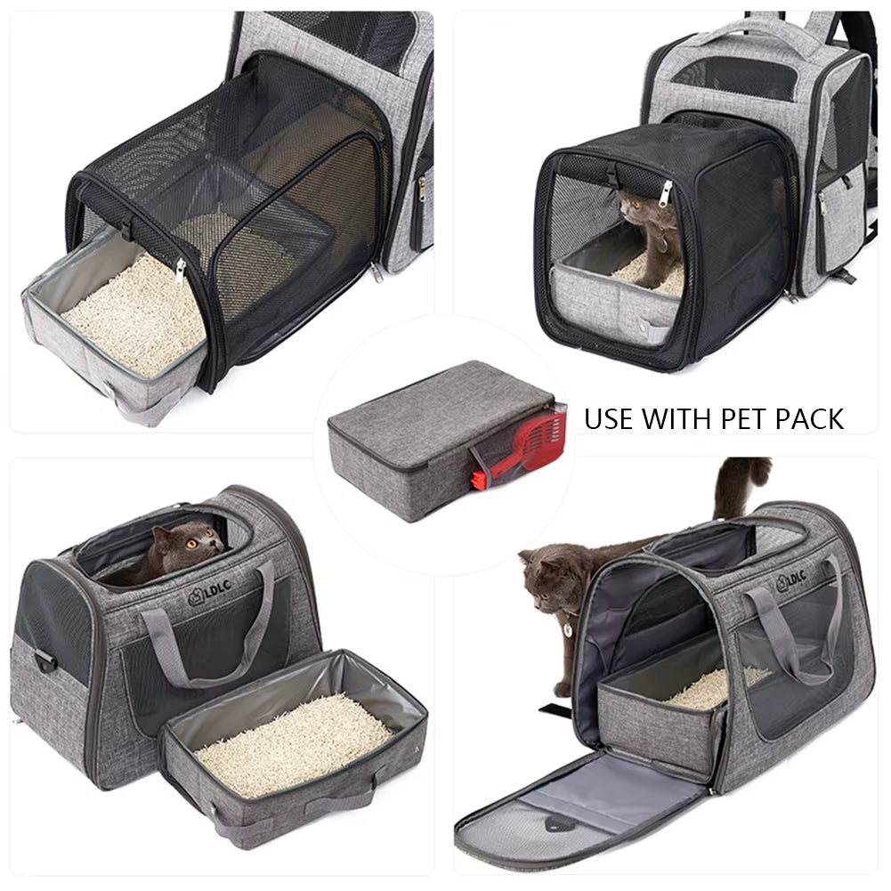 Portable Foldable Outdoor Cat Litter Box Made with Durable Oxford Cloth Ideal for Travel Camping and Pet Adventures