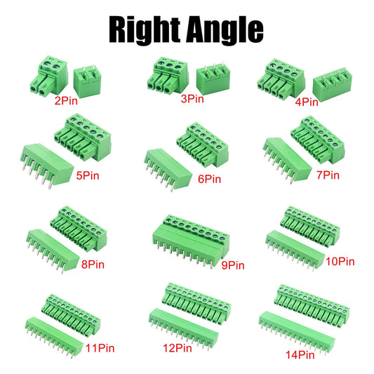 5Pair 15EDG KF2EDG 3.5Mm 3.81Mm 3.96Mm 5.08Mm PCB Screw Terminal Block 2-14Pin Male Plug Female Socket Pin Header Wire Connector