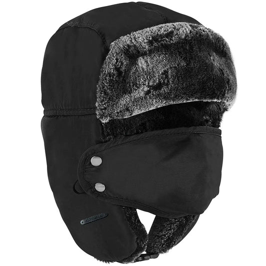 Pilot Hat Ushanka Men'S Winter Trapper Hat with Windproof Mask-Russian Trooper Hat Hunting Skiing Hat for Men Women