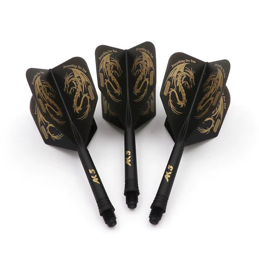 AK5 Integrated Dart Shaft Dart Flights Big Wing Shape-Size M-28Mm