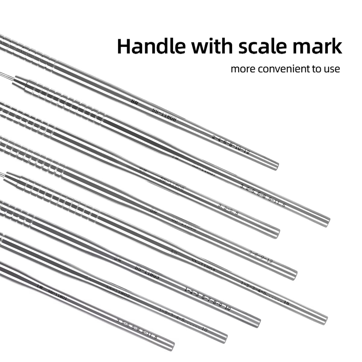 1PC Dental Periodontal Probe with Scale Stainless Steel Instrument Tool Endodontic Equipment Probe 1/2/3/4/5/6/7/8# Length 16Cm