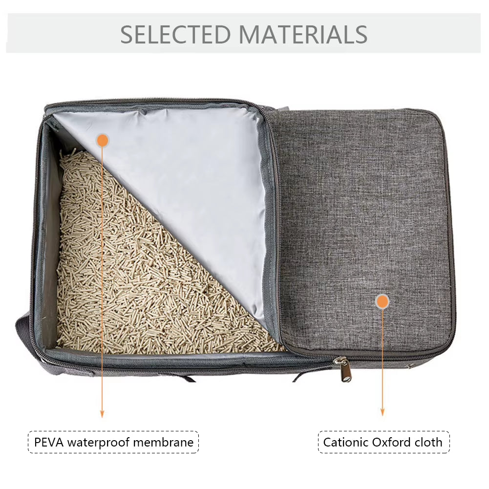 Portable Foldable Outdoor Cat Litter Box Made with Durable Oxford Cloth Ideal for Travel Camping and Pet Adventures