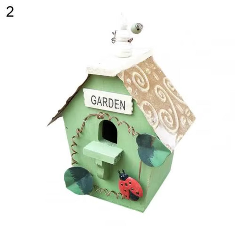 2021 New Style Bird House Birdcage Painting Outdoor Garden Hanging Cottage Feeder Nest Crafts Garden Supplies Products