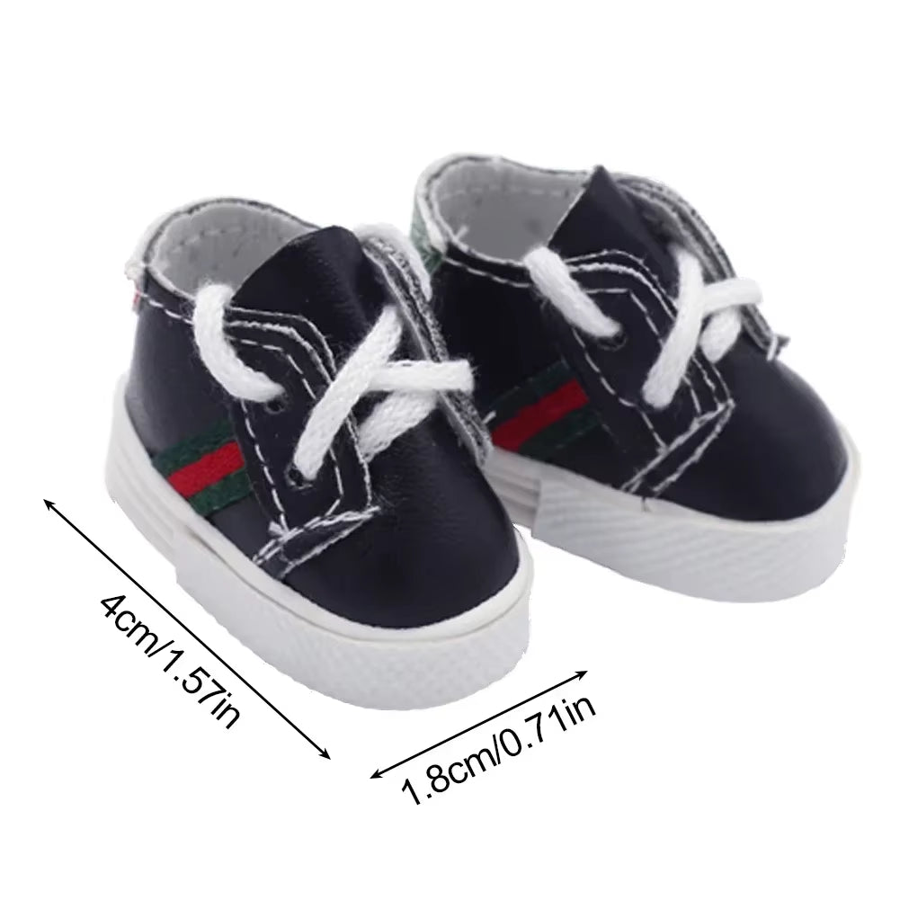 Labubu Dolls Sports Shoes 4X1.8Cm Multiple Styles DIY for Labubu Doll Leather Cloth Shoes Replacement Dolls Accessories