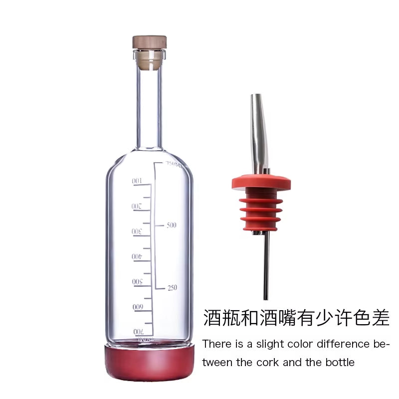 Creative Bubble Wine Bottle/Bar Juice Bottle/Cocktail Bottle/Oil Bottle with Scale Bartender Supplies 800ML 1PCS
