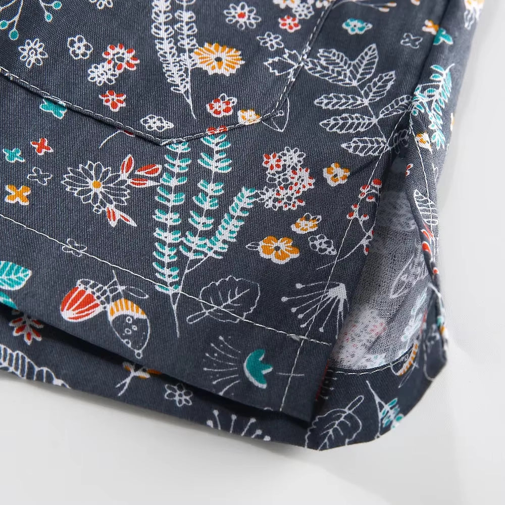 Gray Owl Printing Spa Uniform Women Beauty and Health Scrub Tops Beauty Salon Work Uniform Beauty Salon Scrubs Workwear