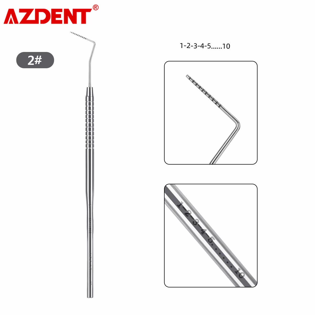 1PC Dental Periodontal Probe with Scale Stainless Steel Instrument Tool Endodontic Equipment Probe 1/2/3/4/5/6/7/8# Length 16Cm