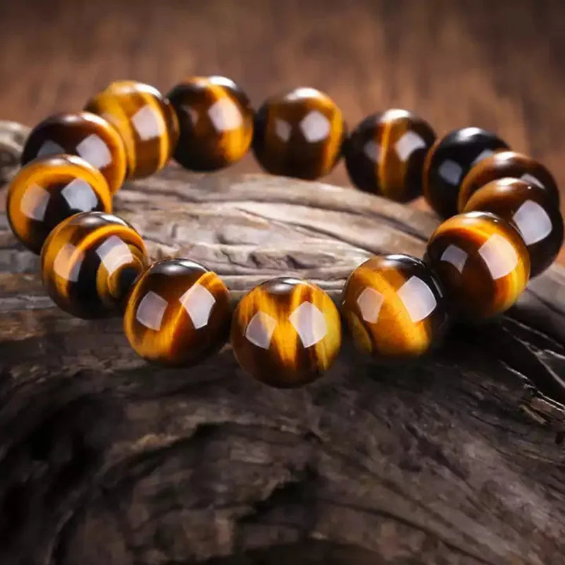 Fashion Tiger Eye Bracelets Men 5A 20Mm Nature Beads Bracelets for Women Natural Stone Braslet for Man Handmade Jewelry Pulseras
