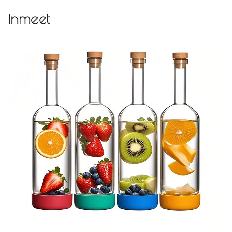 Creative Bubble Wine Bottle/Bar Juice Bottle/Cocktail Bottle/Oil Bottle with Scale Bartender Supplies 800ML 1PCS
