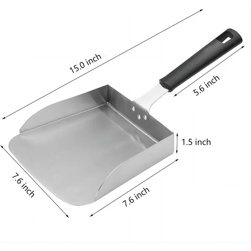 Stainless Steel Food Spatula BBQ Spatula Griddle Food Mover Multifunctional Food Shovel BBQ Tools Kitchen Accessories Outdoor