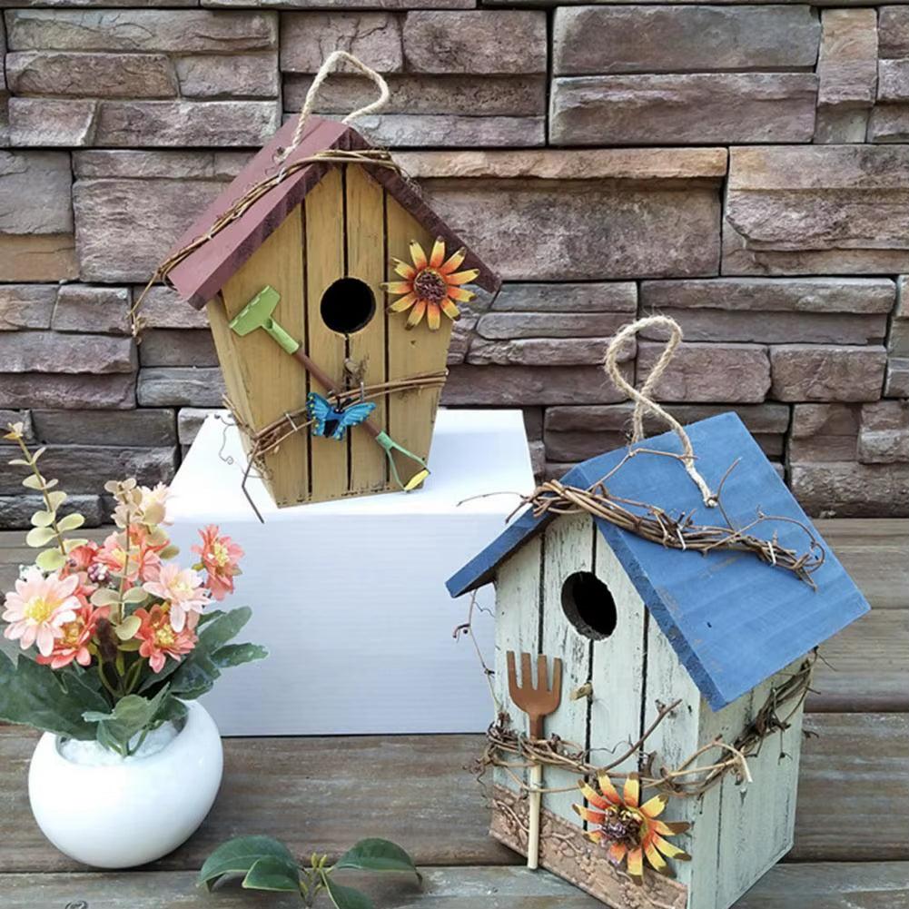 2021 New Style Bird House Birdcage Painting Outdoor Garden Hanging Cottage Feeder Nest Crafts Garden Supplies Products