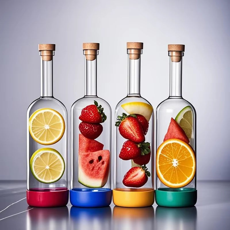 Creative Bubble Wine Bottle/Bar Juice Bottle/Cocktail Bottle/Oil Bottle with Scale Bartender Supplies 800ML 1PCS