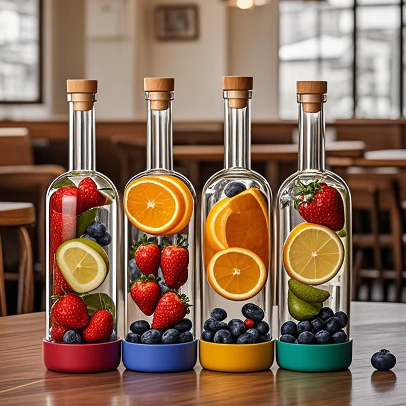 Creative Bubble Wine Bottle/Bar Juice Bottle/Cocktail Bottle/Oil Bottle with Scale Bartender Supplies 800ML 1PCS