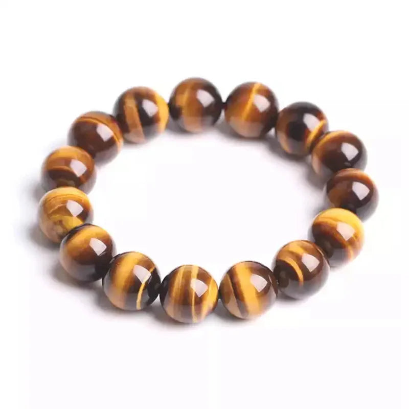 Fashion Tiger Eye Bracelets Men 5A 20Mm Nature Beads Bracelets for Women Natural Stone Braslet for Man Handmade Jewelry Pulseras