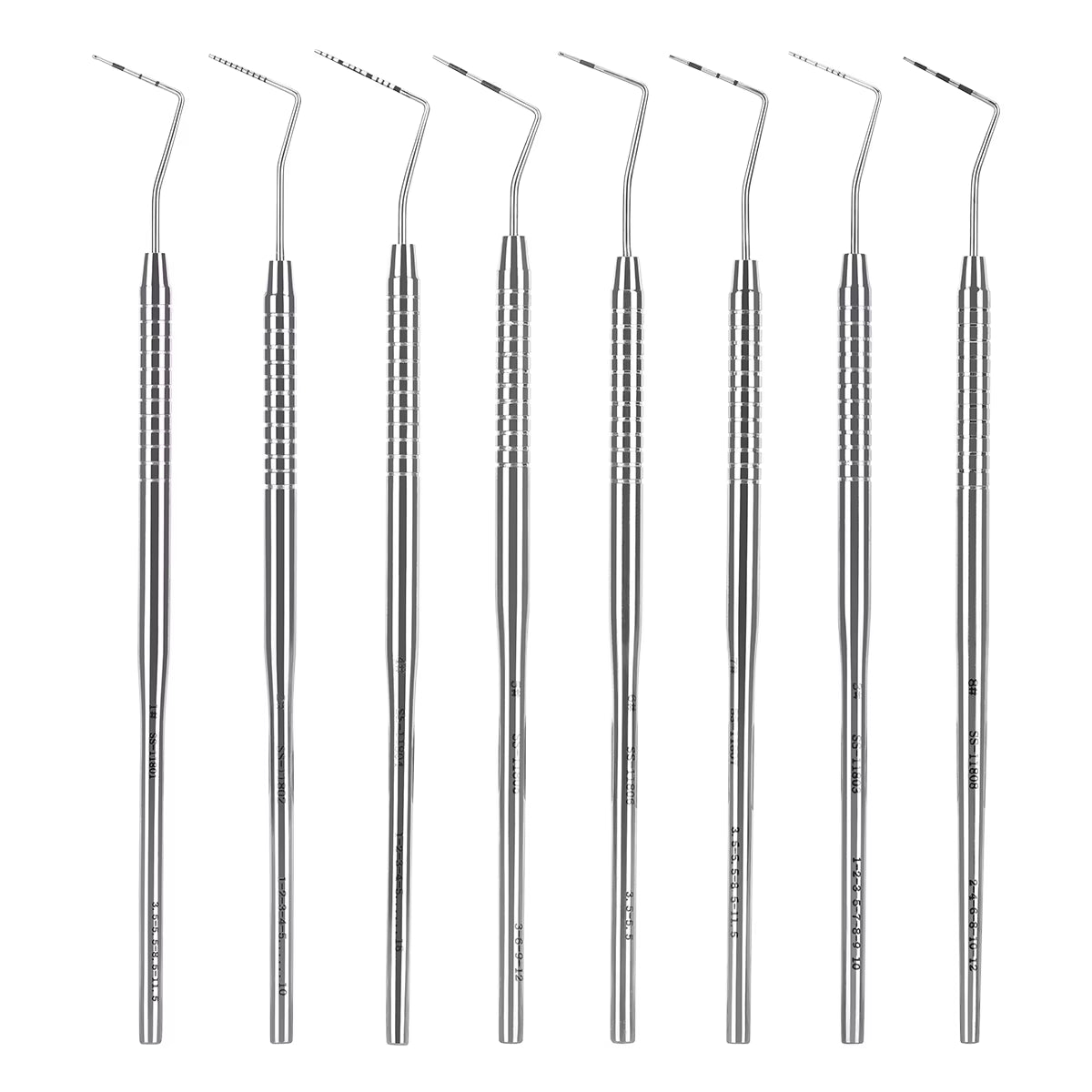 1PC Dental Periodontal Probe with Scale Stainless Steel Instrument Tool Endodontic Equipment Probe 1/2/3/4/5/6/7/8# Length 16Cm