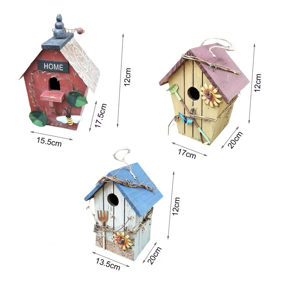 2021 New Style Bird House Birdcage Painting Outdoor Garden Hanging Cottage Feeder Nest Crafts Garden Supplies Products