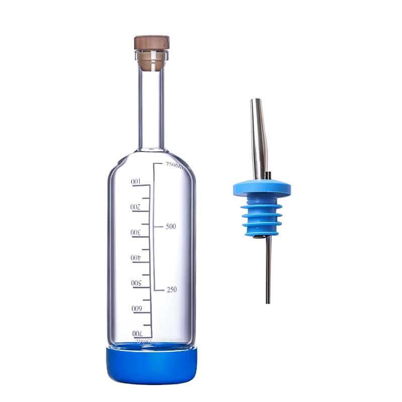Creative Bubble Wine Bottle/Bar Juice Bottle/Cocktail Bottle/Oil Bottle with Scale Bartender Supplies 800ML 1PCS