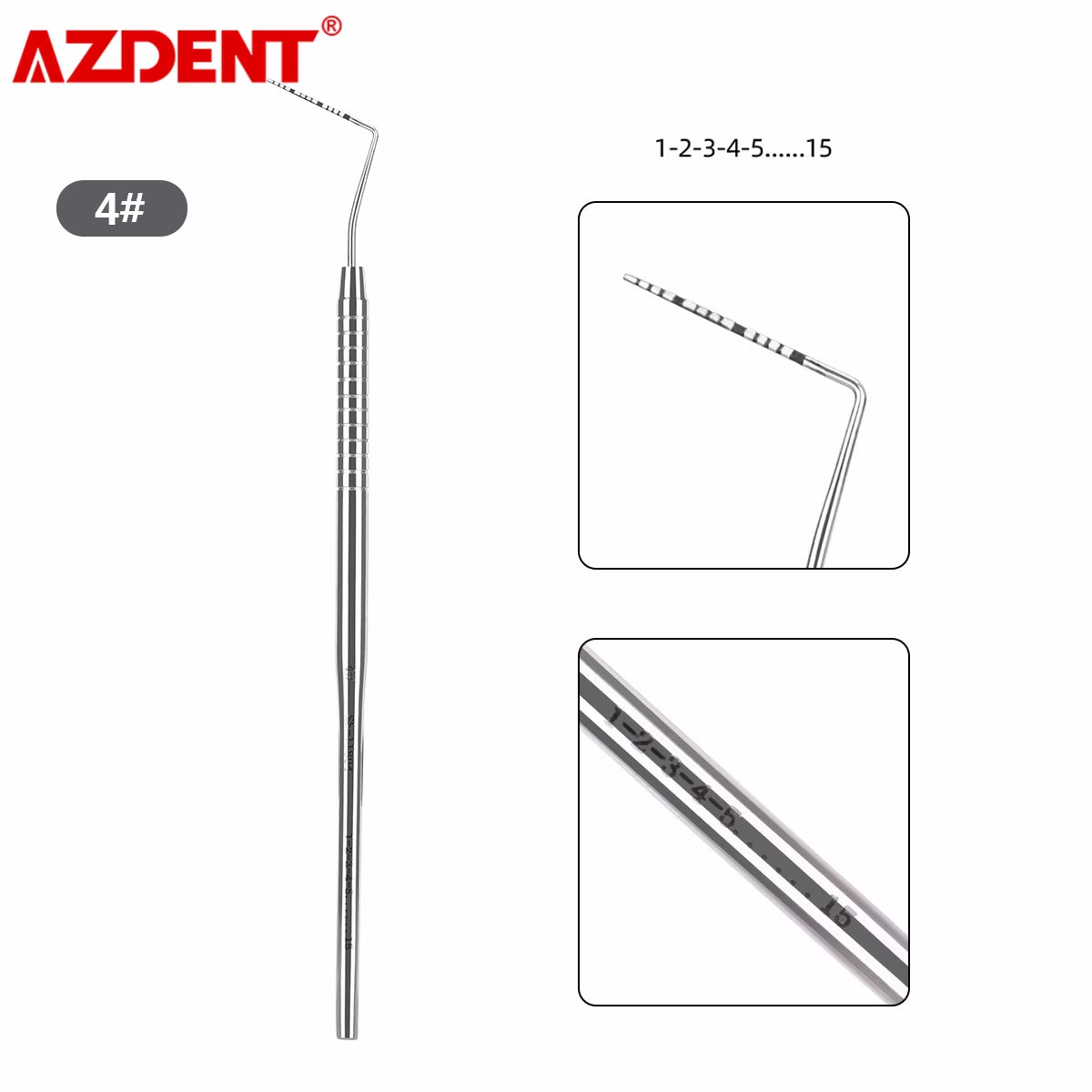 1PC Dental Periodontal Probe with Scale Stainless Steel Instrument Tool Endodontic Equipment Probe 1/2/3/4/5/6/7/8# Length 16Cm