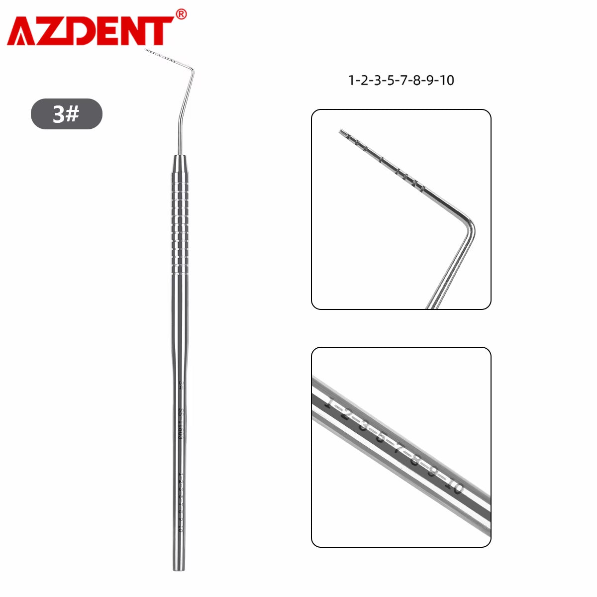 1PC Dental Periodontal Probe with Scale Stainless Steel Instrument Tool Endodontic Equipment Probe 1/2/3/4/5/6/7/8# Length 16Cm