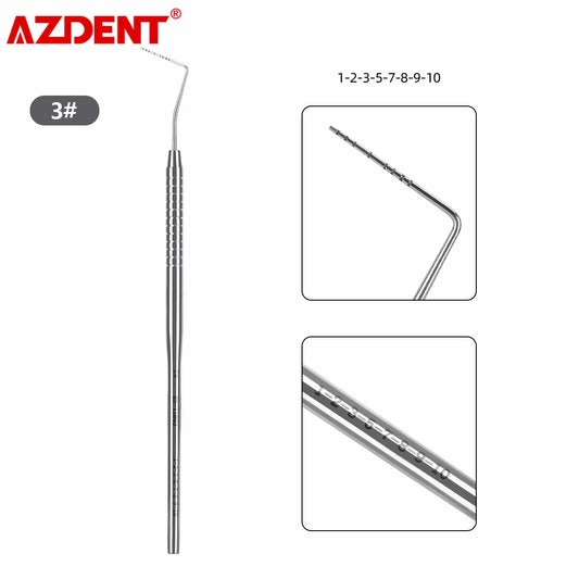 1PC Dental Periodontal Probe with Scale Stainless Steel Instrument Tool Endodontic Equipment Probe 1/2/3/4/5/6/7/8# Length 16Cm
