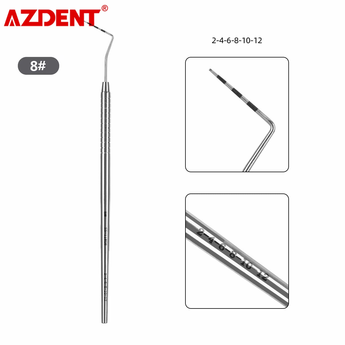 1PC Dental Periodontal Probe with Scale Stainless Steel Instrument Tool Endodontic Equipment Probe 1/2/3/4/5/6/7/8# Length 16Cm